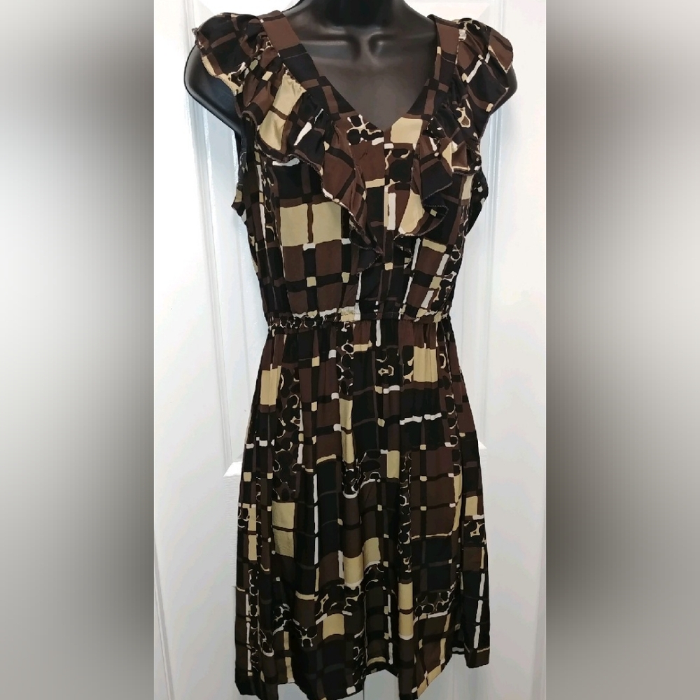 Trina Turk geometric silk dress.
